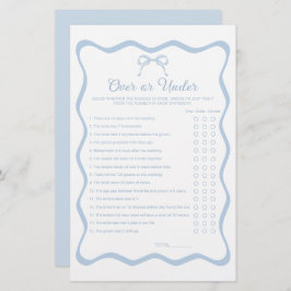 Wavy Blue Bow Vrijgezellenfeest Over Under Game