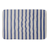 Wavy Blue en White Stripes Badmat (Voorkant)