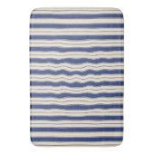 Wavy Blue en White Stripes Badmat (Voorkant Verticaal)