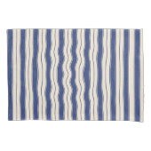 Wavy Blue en White Stripes Kussensloop (Voorkant-Links)