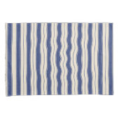 Wavy Blue en White Stripes Kussensloop (Voorkant-Rechts)