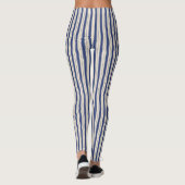 Wavy Blue en White Stripes Leggings (Achterkant)