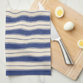 Wavy Blue en White Stripes Theedoek (Quarter Fold)