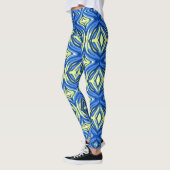 Wavy Blue en Yellow Kaleidoscope Leggings (Links)