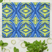 Wavy Blue en Yellow Kitchen Towels Theedoek (Gevouwen)