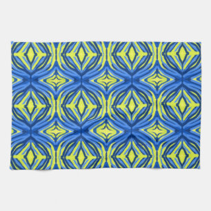 Wavy Blue en Yellow Kitchen Towels Theedoek