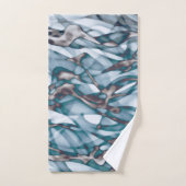 Wavy Blue Gold Abstract Art-strand handdoeken (Handdoek)