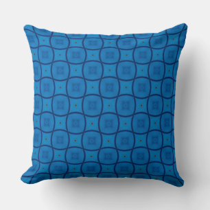 Wavy Blue Lines Design Pattern Sierkussen