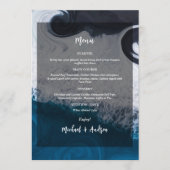 Wavy Blue Ocean Artistic Summer Beach Bruiloft Sch Menu (Voorkant)