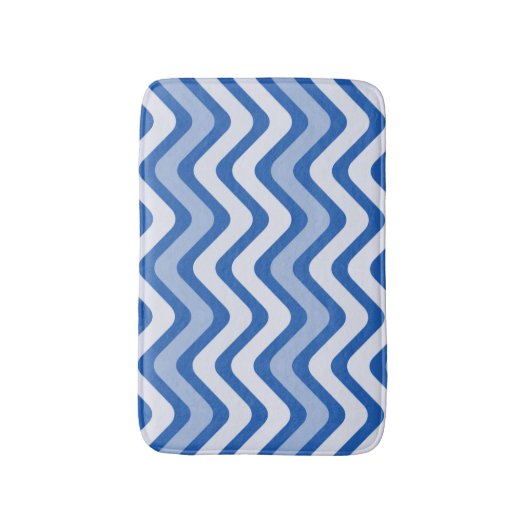 Wavy Blue Pattern Badmat (Voorkant Verticaal)