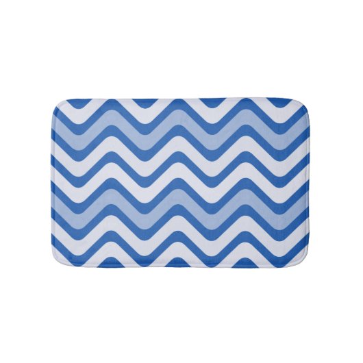 Wavy Blue Pattern Badmat (Voorkant)