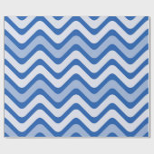 Wavy Blue Pattern Cadeaupapier (Vlak)