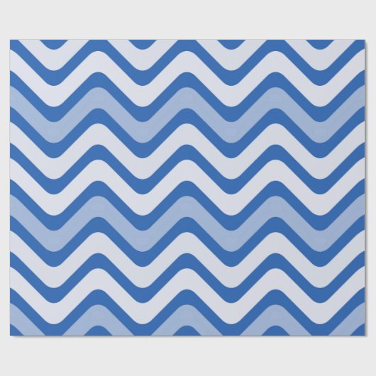 Wavy Blue Pattern Cadeaupapier (Vlak)