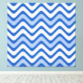Wavy Blue Pattern Canvas Afdruk (Insitu (Houten vloer))