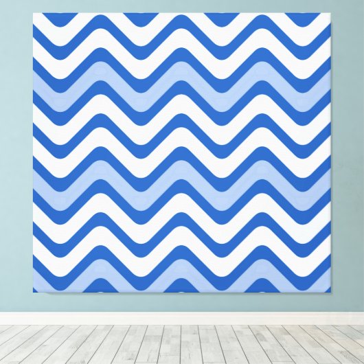 Wavy Blue Pattern Canvas Afdruk (Insitu (Houten vloer))