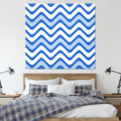 Wavy Blue Pattern Canvas Afdruk (Insitu (Slaapkamer))