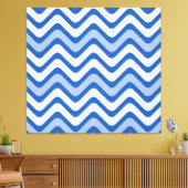 Wavy Blue Pattern Canvas Afdruk (Insitu (Woonkamer))