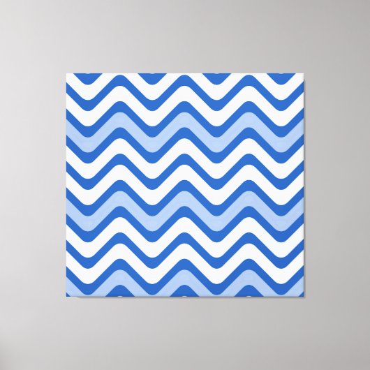 Wavy Blue Pattern Canvas Afdruk (Voorkant)