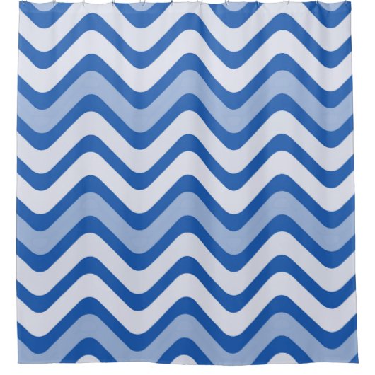 Wavy Blue Pattern Douchegordijn (Voorkant)