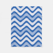 Wavy Blue Pattern Fleece Deken (Voorkant)