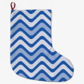 Wavy Blue Pattern Grote Kerstsok (Voorkant)