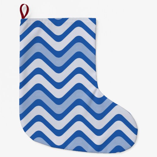 Wavy Blue Pattern Grote Kerstsok