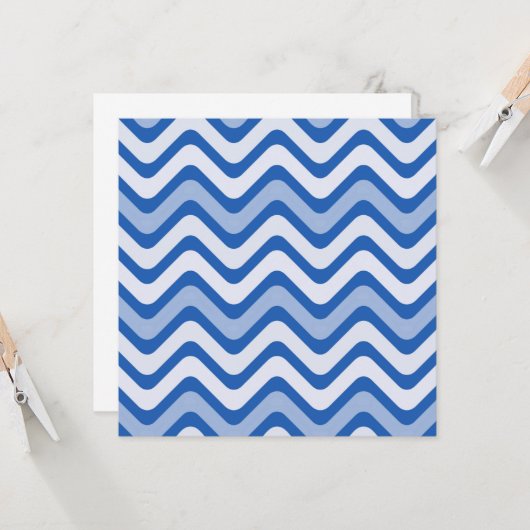 Wavy Blue Pattern Kaart (Voorkant / Achterkant in situ)