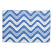 Wavy Blue Pattern Kussensloop (Achterkant)