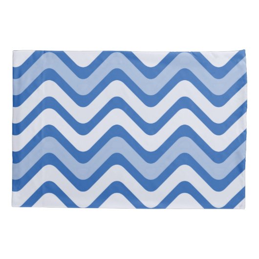 Wavy Blue Pattern Kussensloop (Achterkant)