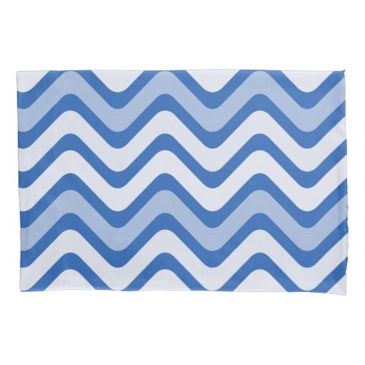 Wavy Blue Pattern Kussensloop (Voorkant)