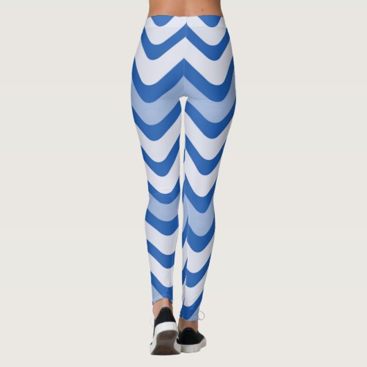 Wavy Blue Pattern Leggings (Achterkant)