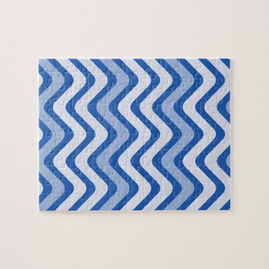 Wavy Blue Pattern Legpuzzel (Horizontaal)