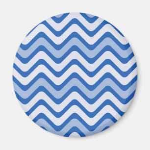 Wavy Blue Pattern Magneet
