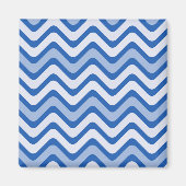 Wavy Blue Pattern Magneet (Voorkant)