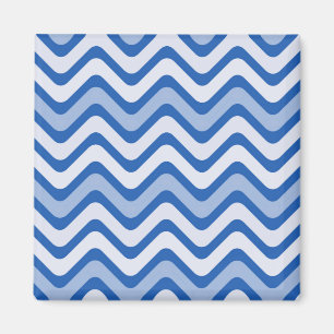 Wavy Blue Pattern Magneet