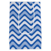 Wavy Blue Pattern Medium Cadeauzakje (Achterkant)
