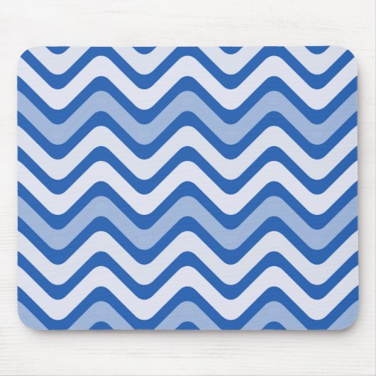Wavy Blue Pattern Muismat (Voorkant)