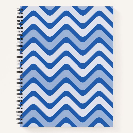 Wavy Blue Pattern Notitieboek (Voorkant)