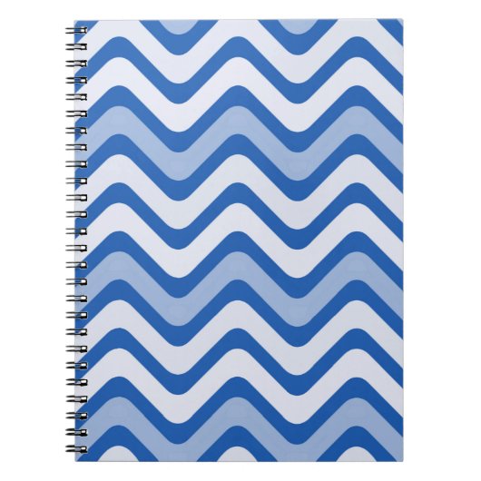 Wavy Blue Pattern Notitieboek (Voorkant)