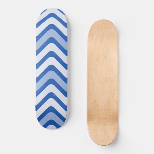 Wavy Blue Pattern Persoonlijk Skateboard (Voorkant)