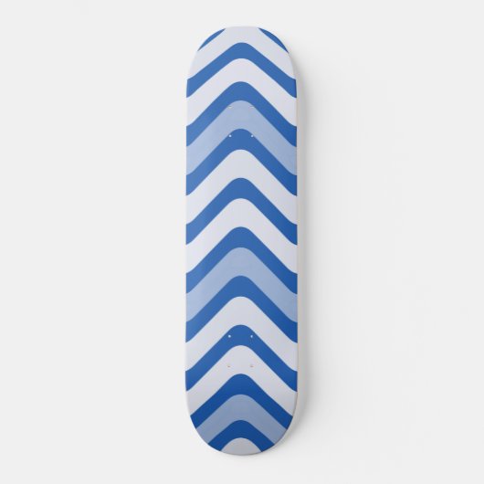 Wavy Blue Pattern Persoonlijk Skateboard (Voorkant)