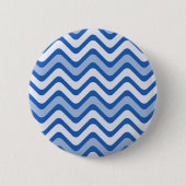 Wavy Blue Pattern Ronde Button 5,7 Cm (Voorkant)