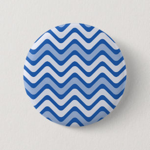 Wavy Blue Pattern Ronde Button 5,7 Cm