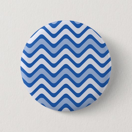 Wavy Blue Pattern Ronde Button 5,7 Cm (Voorkant)