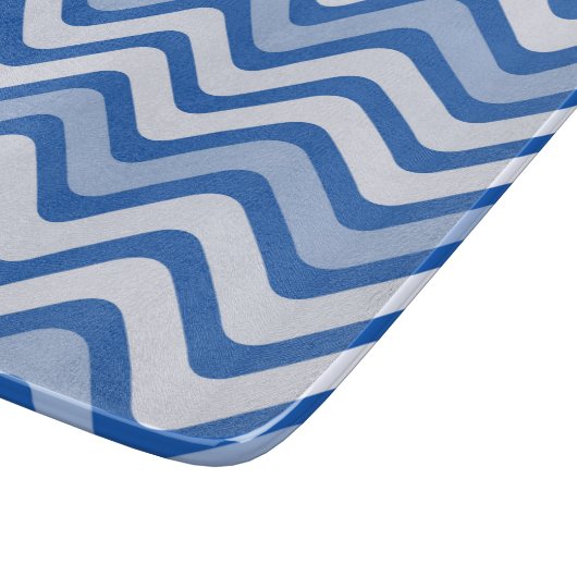 Wavy Blue Pattern Snijplank (Hoek)