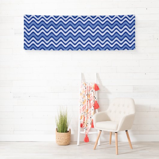 Wavy Blue Pattern Spandoek (Insitu)