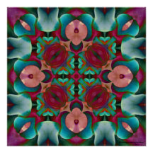 Wavy Blue Pink en Blue Green Kaleidoscope