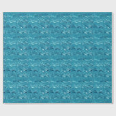Wavy Blue Zee Pattern Cadeaupapier (Vlak)