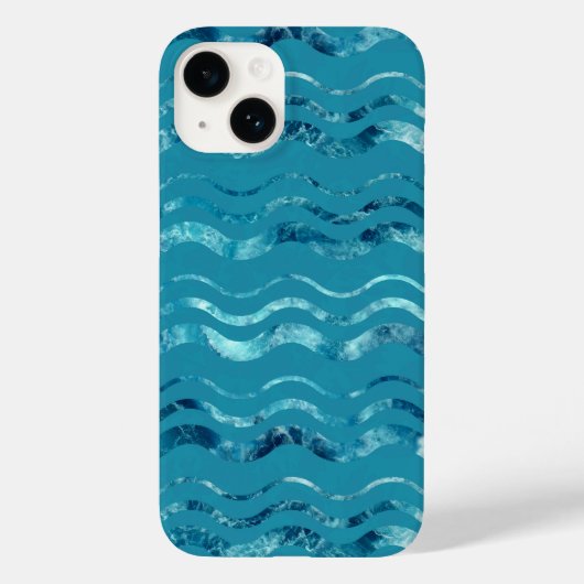 Wavy Blue Zee Pattern Case-Mate iPhone Case (Achterkant)