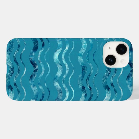 Wavy Blue Zee Pattern Case-Mate iPhone Case (Achterkant (horizontaal))
